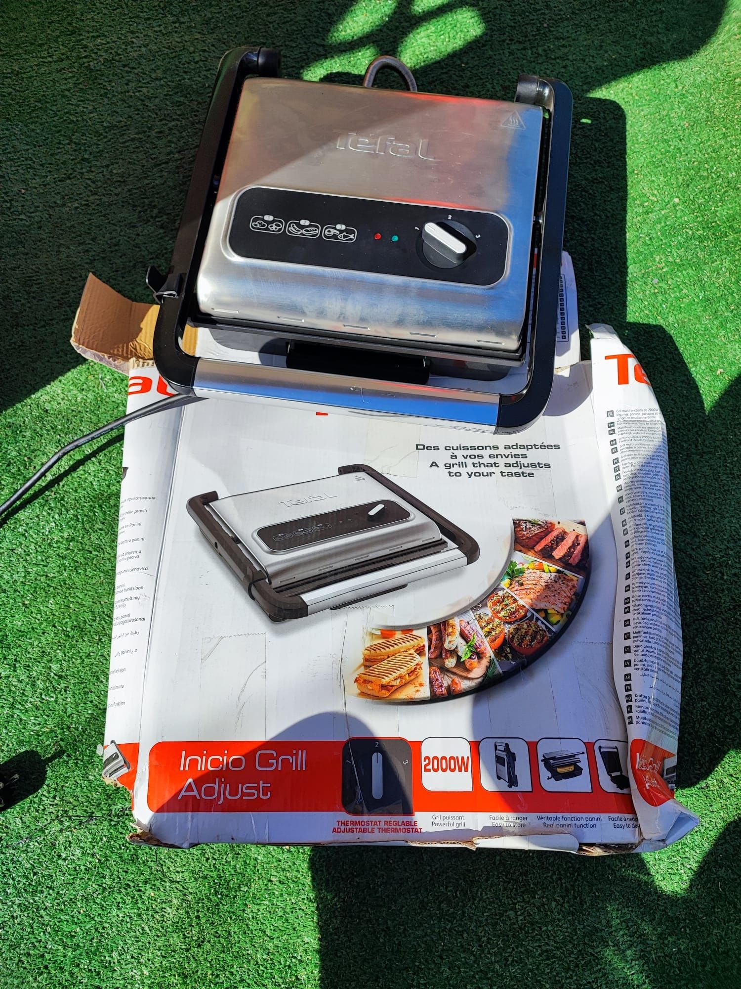 Gratar electric Tefal Inicio GC242D, 2000W, 3 nivele, termostat, multi