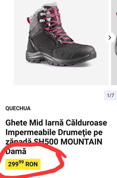 Ghete 38 iarnă Decathlon, călduroase impermeabile de zăpadă, dama