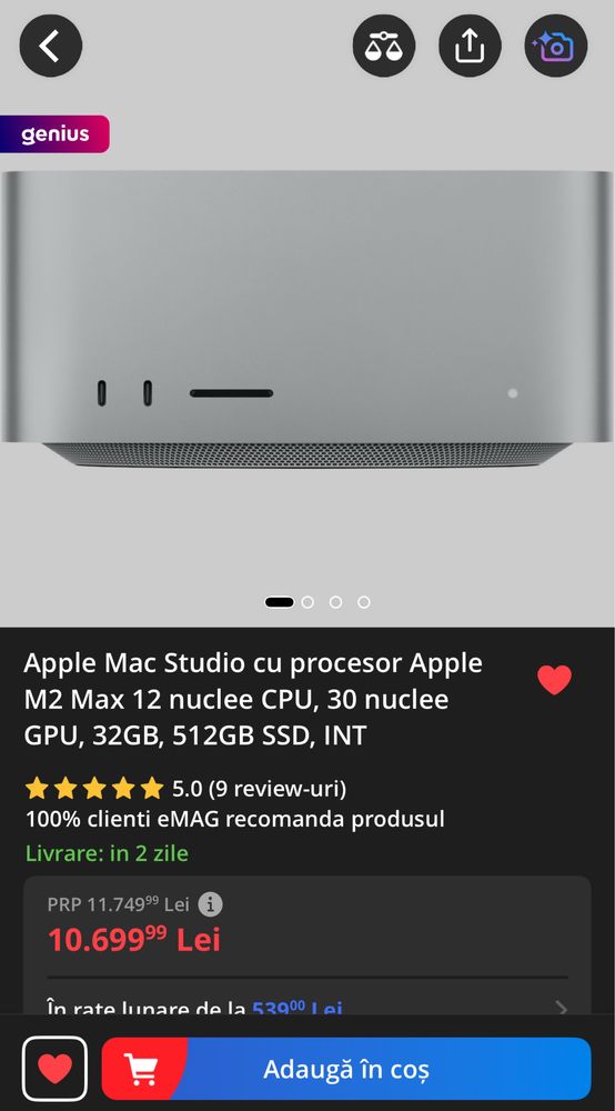Mac Studio M2 max 512gb garantie emag