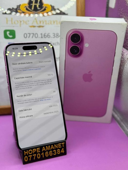 HOPE AMANET P2 - Iphone 16 / 256GB / Bat 100% /  48 Cicluri