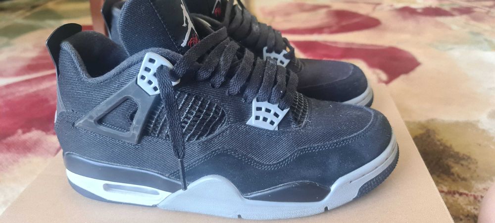 ORIGINAL Jordan 4 Black Canvas, măsura 41