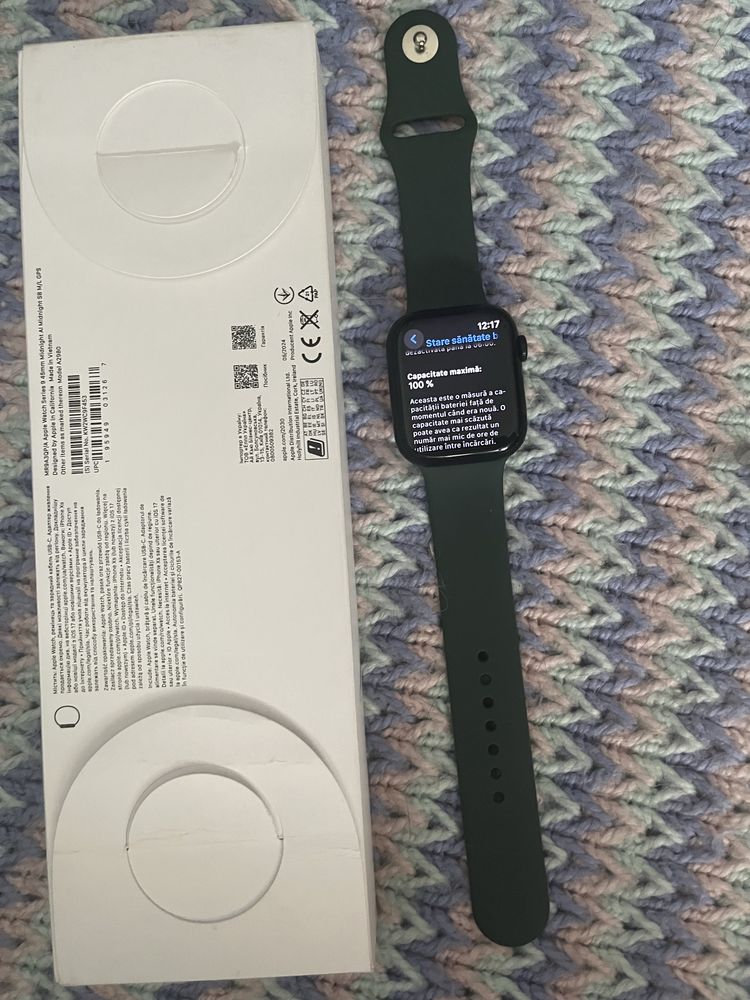 Apple watch seria 9, midnight Al, 45 mm, gps
