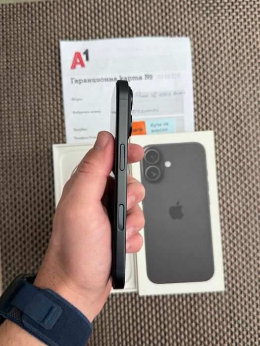 24М ГАР  iPhone 16 128Gb  Лизинг от 48лв/м 100% Батерия  Black