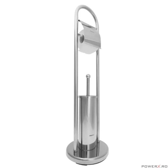 Perie de toaleta cu suport pentru hartie igienica, otel 22 x81 cm,