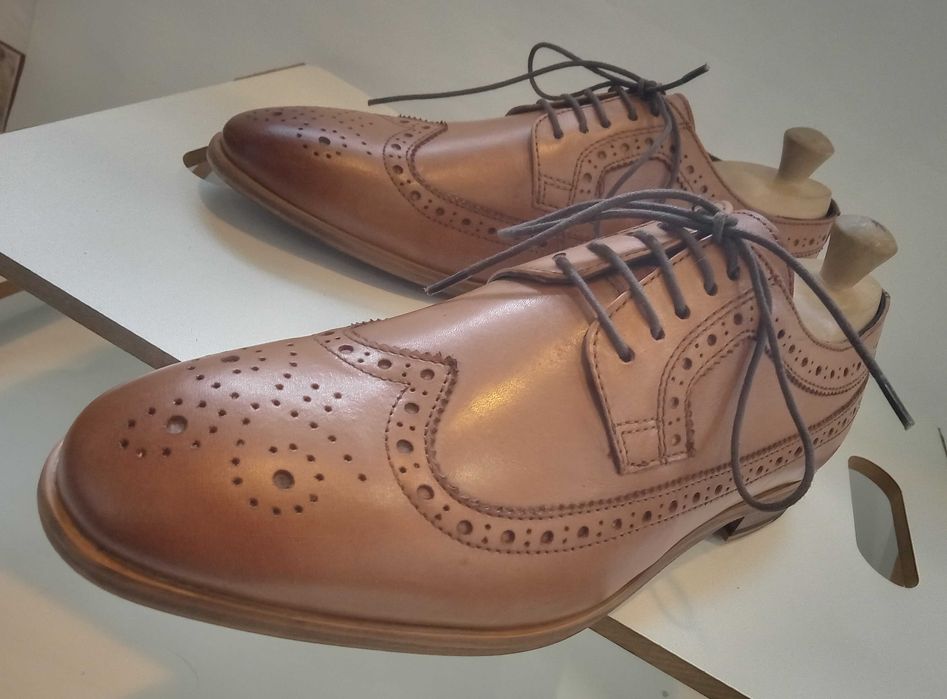 Pantofi derby 44 brogue Topman London piele naturala moale