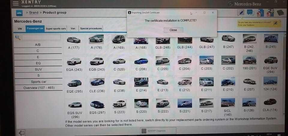 Diagnoza Xentry STAR Mercedes program instal