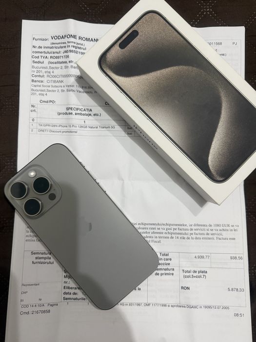 Iphone 15 PRO Natural Titanium