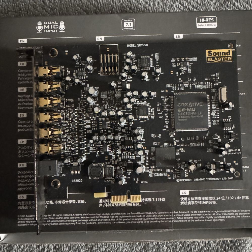 Звуковая карта Sound Blaster Audigy Rx 7.1