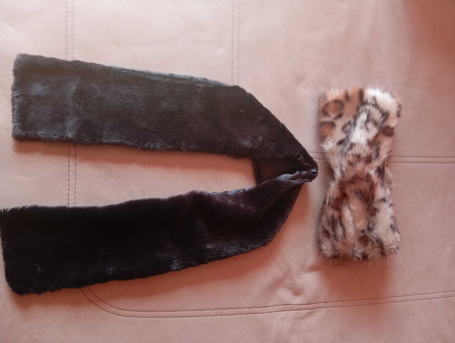 Кожена яка и кожена ...полушапка за глава