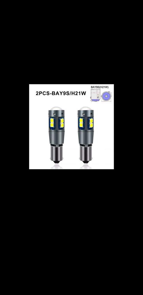 Set Două Becuri Led BAY9S/H21W Lumină Alb-Rece/Unghi 120°