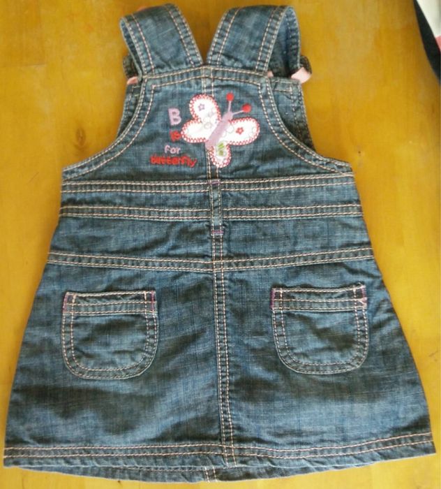 Лот бебешки дънкови дрехи за момиче, 2-3 месеца