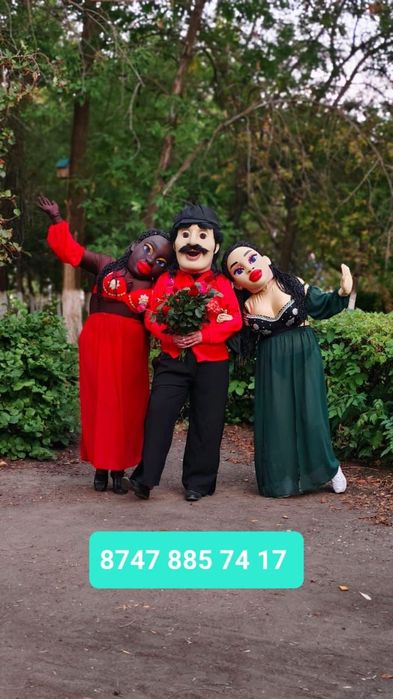 Ростовые куклы, Белый мишка, Розовый мишка, Чебурашка, Мулатка