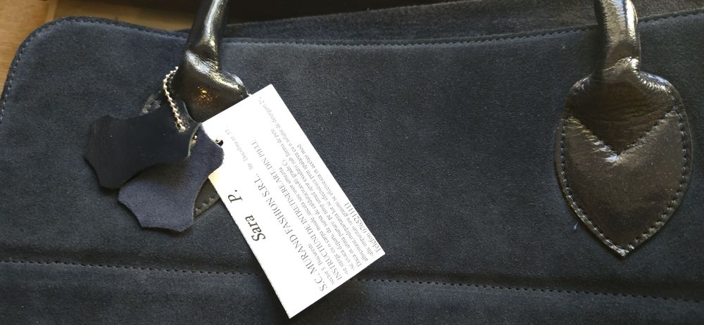 Geanta de piele bleumarin