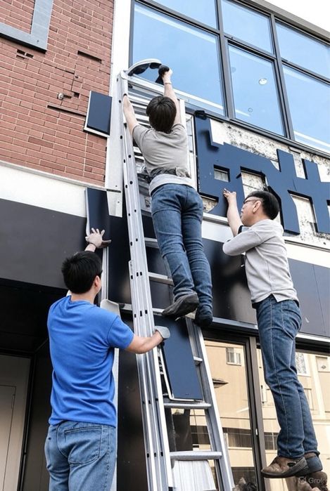 Монтаж и демонтаж вывески делаем быстро и качественно
