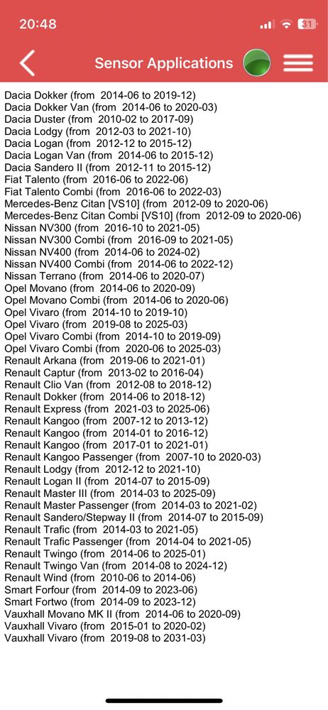 Senzori Presiune Renault Kangoo/Master/trafic/Twingo/Dacia Dokker/Loga