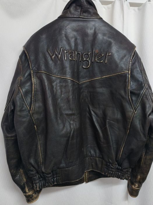 Мъжко Vintage кожено яке от естествена кожа WRANGLER р-р XL