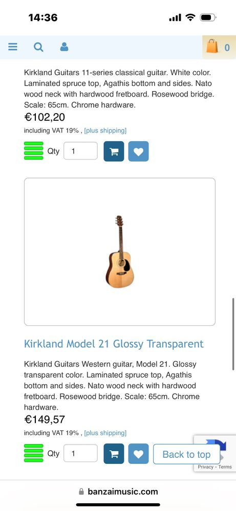 Висококачествена Kirkland Китара