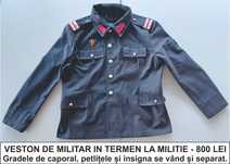 Veston si pantaloni de MILITAR in termen la MILITIE (RSR)