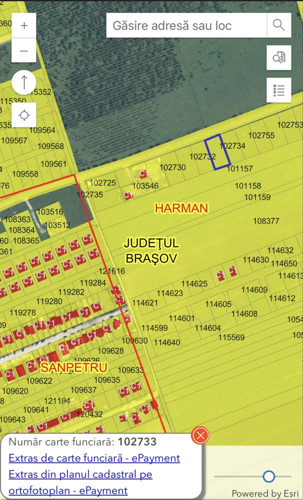 Teren constructii la drum asfaltat/ utilitati