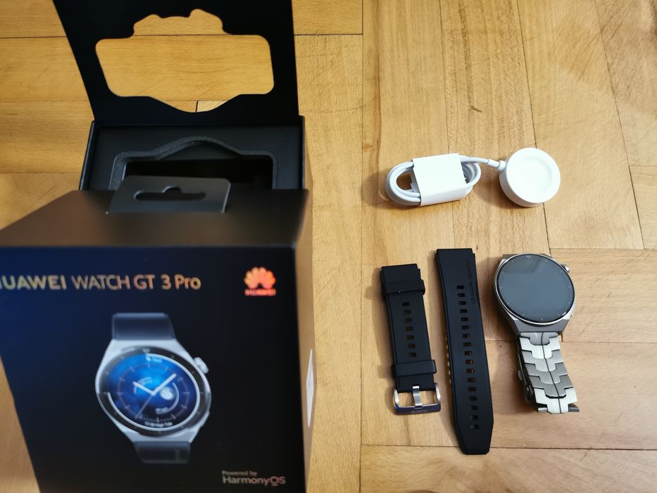Smartwatch Huawei GT3 PRO Titanium, curea neagră, garanție