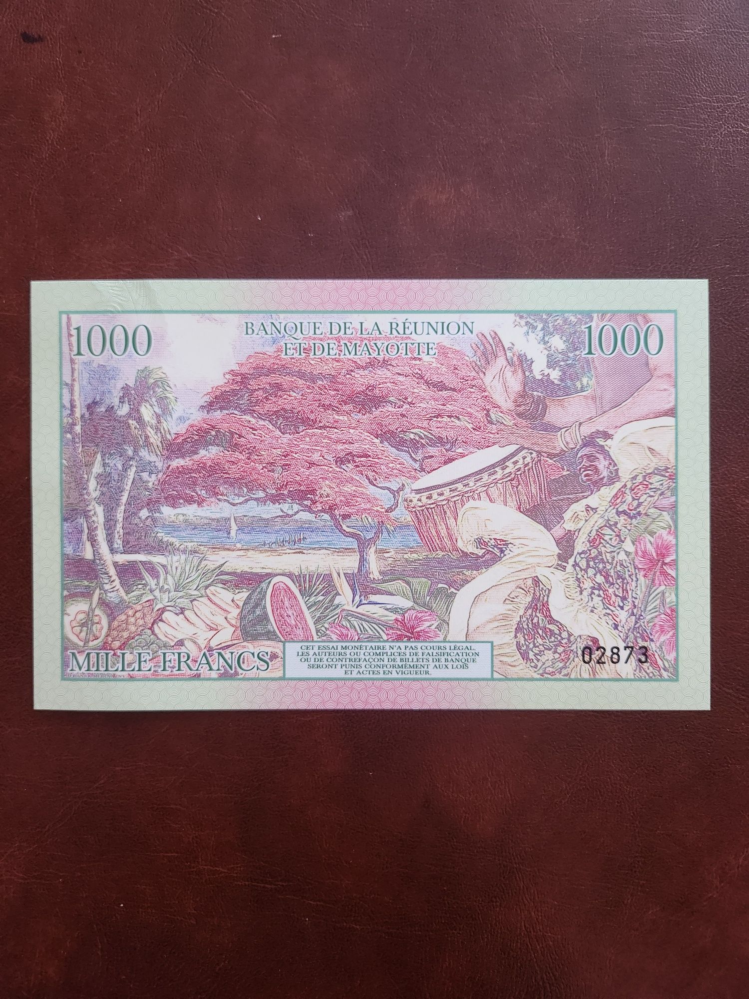 1000 Franci Reunion și Mayotte, Test Note UNC.