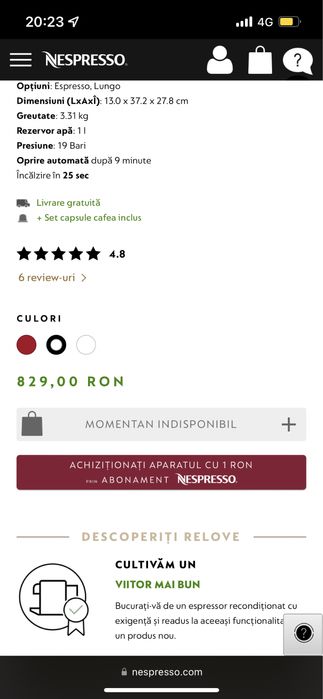 Expresor Nespresso Citiz D113 negru