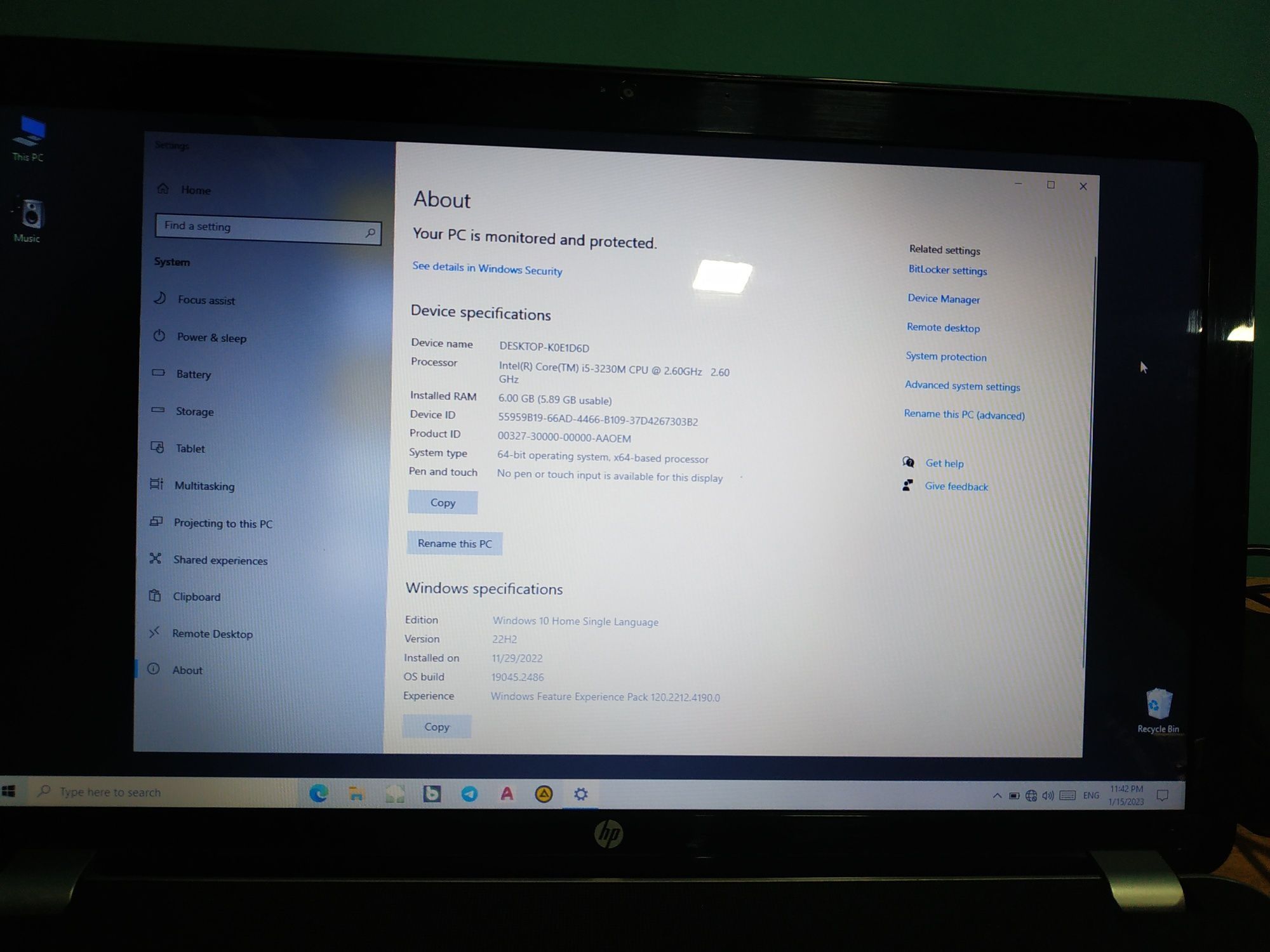 HP pavilion 17.3 core i5