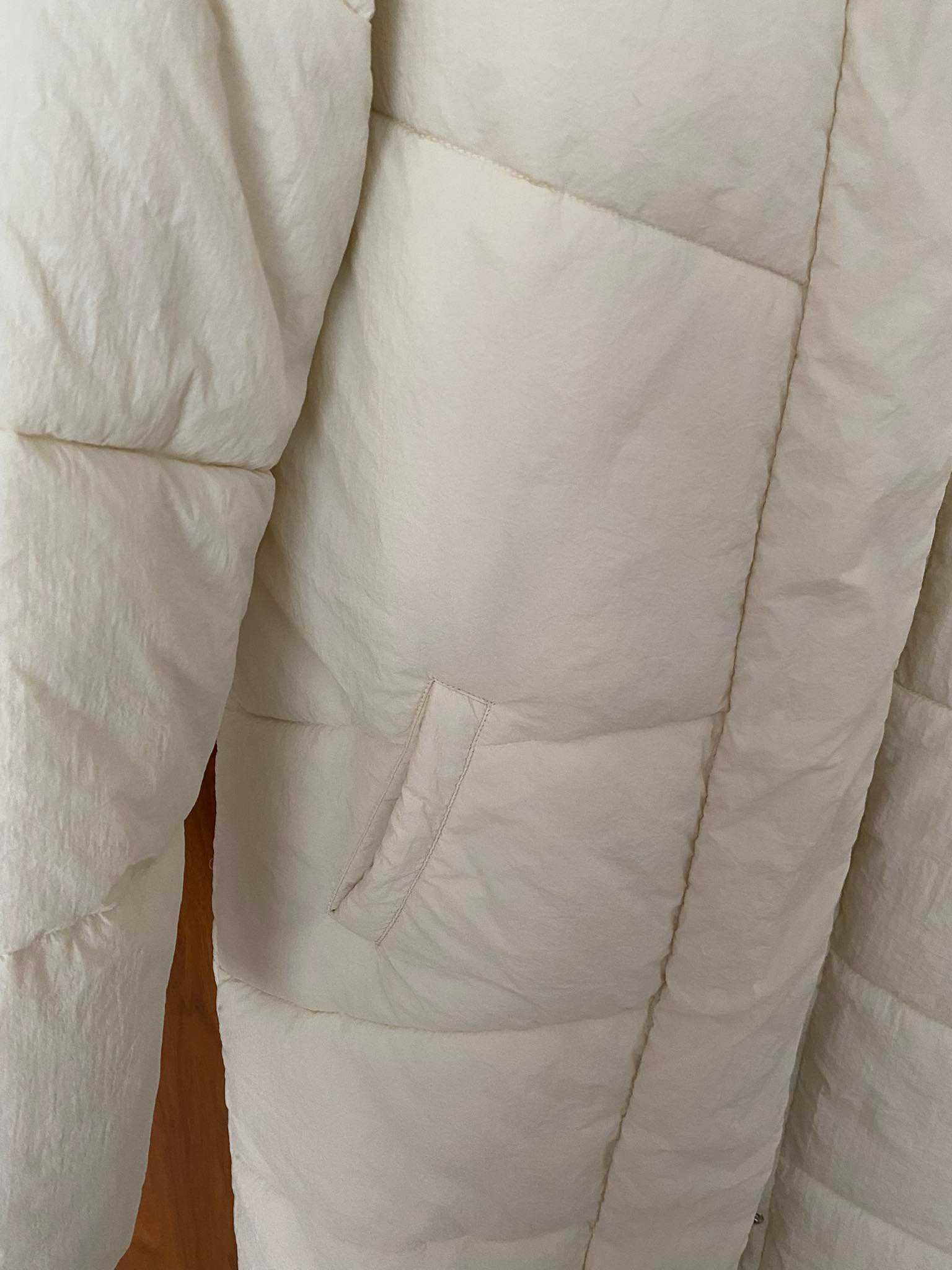 Бяло дълго зимно палто VILA S размер