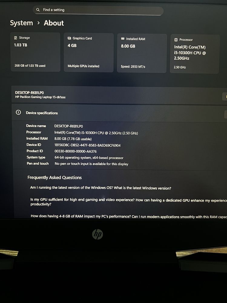 HP Pavilion Gaming 15 (Игровой ноутбук)