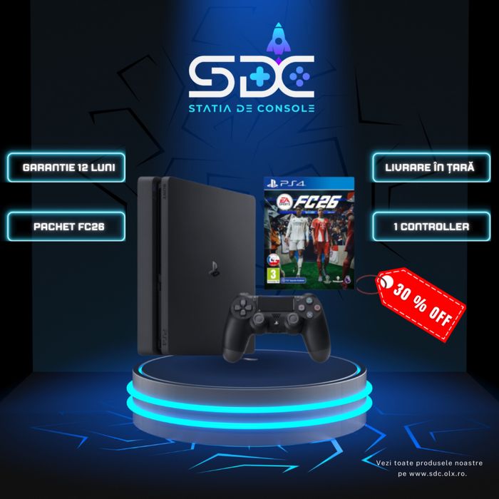 Playstation 4 Slim (PS4 Slim) + FC26 • Garantie 12 LUNI