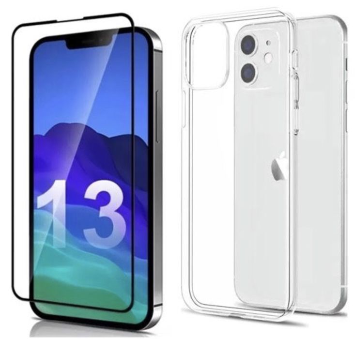 Husa Dust Case Silicon si Folie Sticla Curbata Iphone 13/14/PRO/MAX