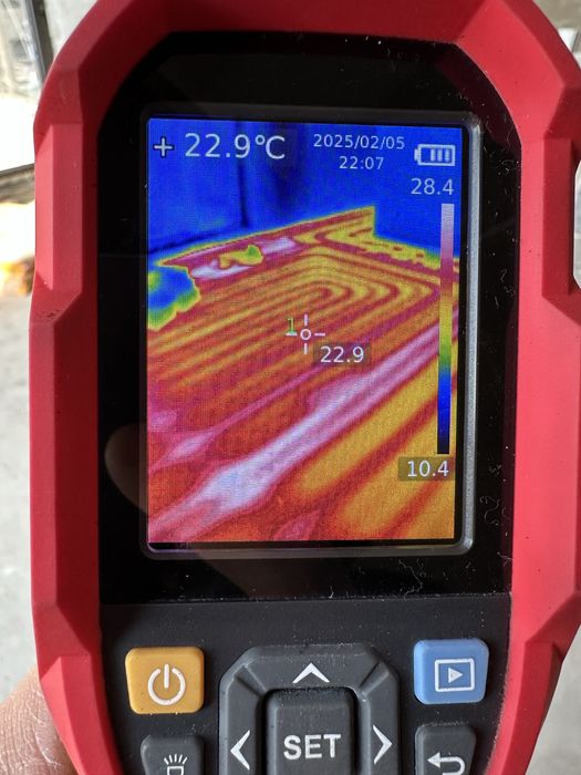 Утечка воды акустическим детектором и тепловизором