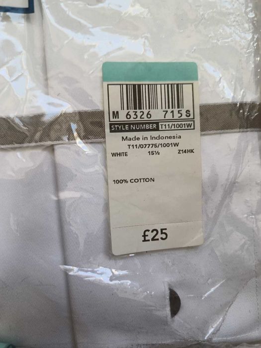 Marks & Spencer Tailoring Ultimate Non-Iron Pure Cotton 39-40 Size M