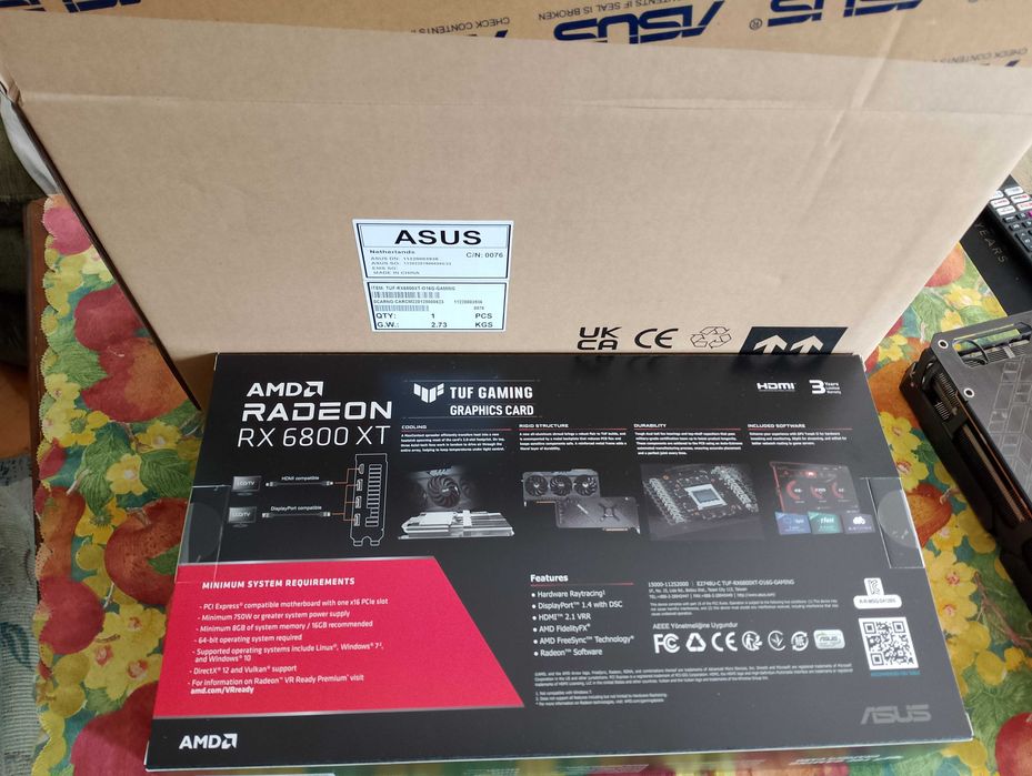 Видео карта ASUS AMD RX6800XT 16 gb ,TUF Gaming OC Edition