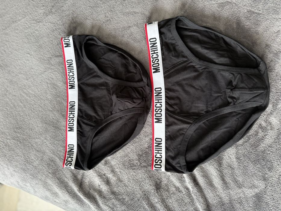 Moschino set 2 chiloti barbati negri cu logo alb marimea XL noi origin