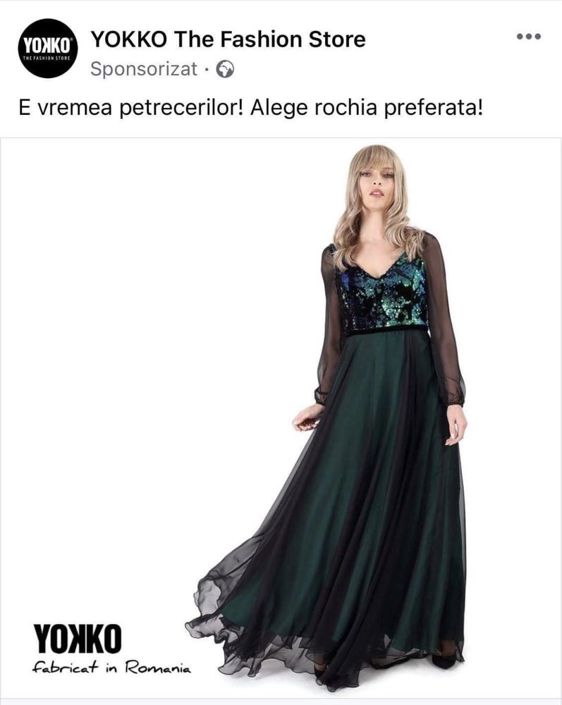 Rochie YOKKO de seara/zi,purtata o singura data