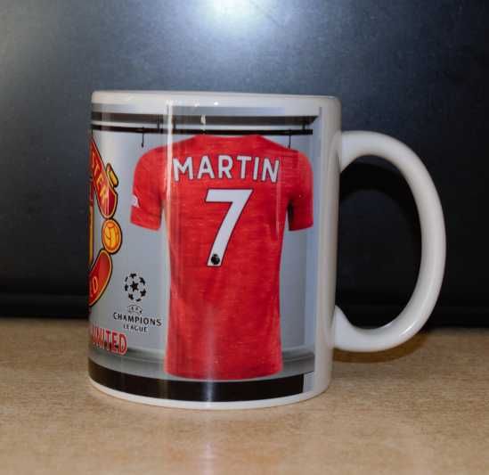 Чаша на Манчестър Юнайтед с име и номер!Футболна чаша Manchester Und!