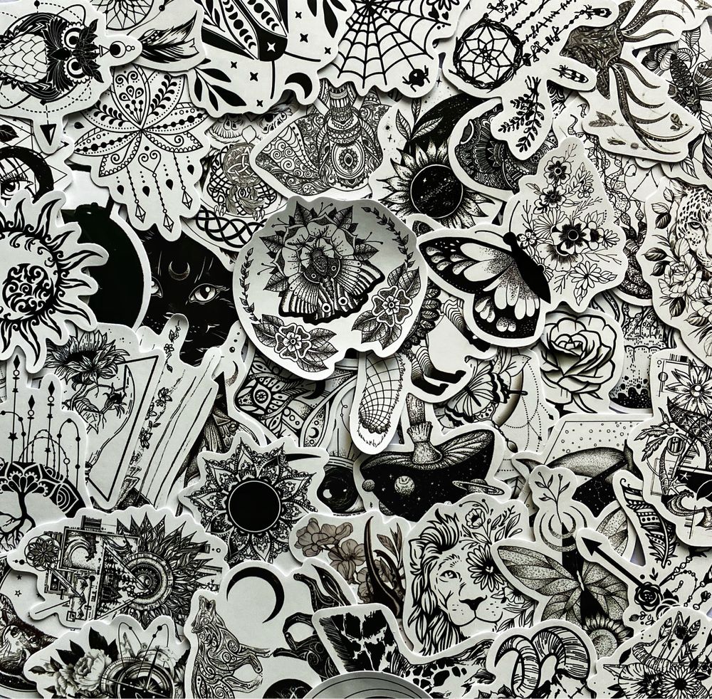 Черно бели стикери/ Black and white stickers