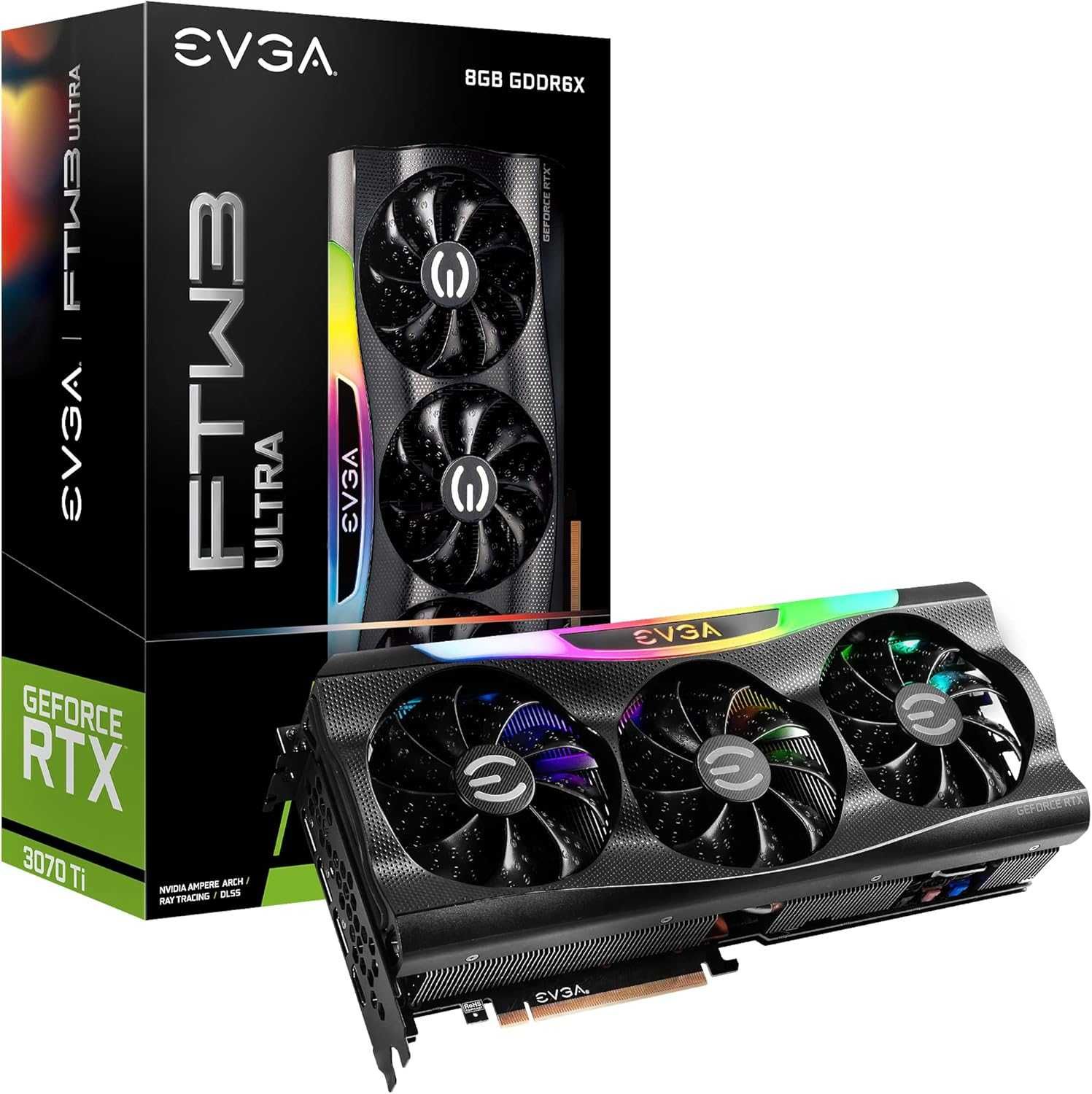 EVGA RTX 3070 Ti FTW3 ULTRAGAMING–8G,Кутия, Фактура, Кратко използване