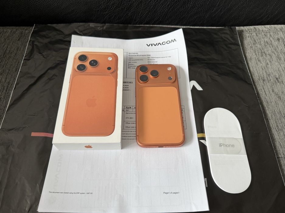 КАТО НОВ 512GB iPhone 17 Pro Vivacom Гаранция 2027 г. Cosmic Orange