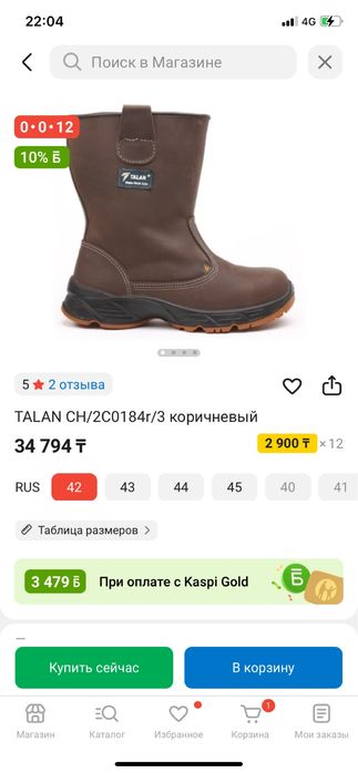 Сапоги спец ботинка Talan