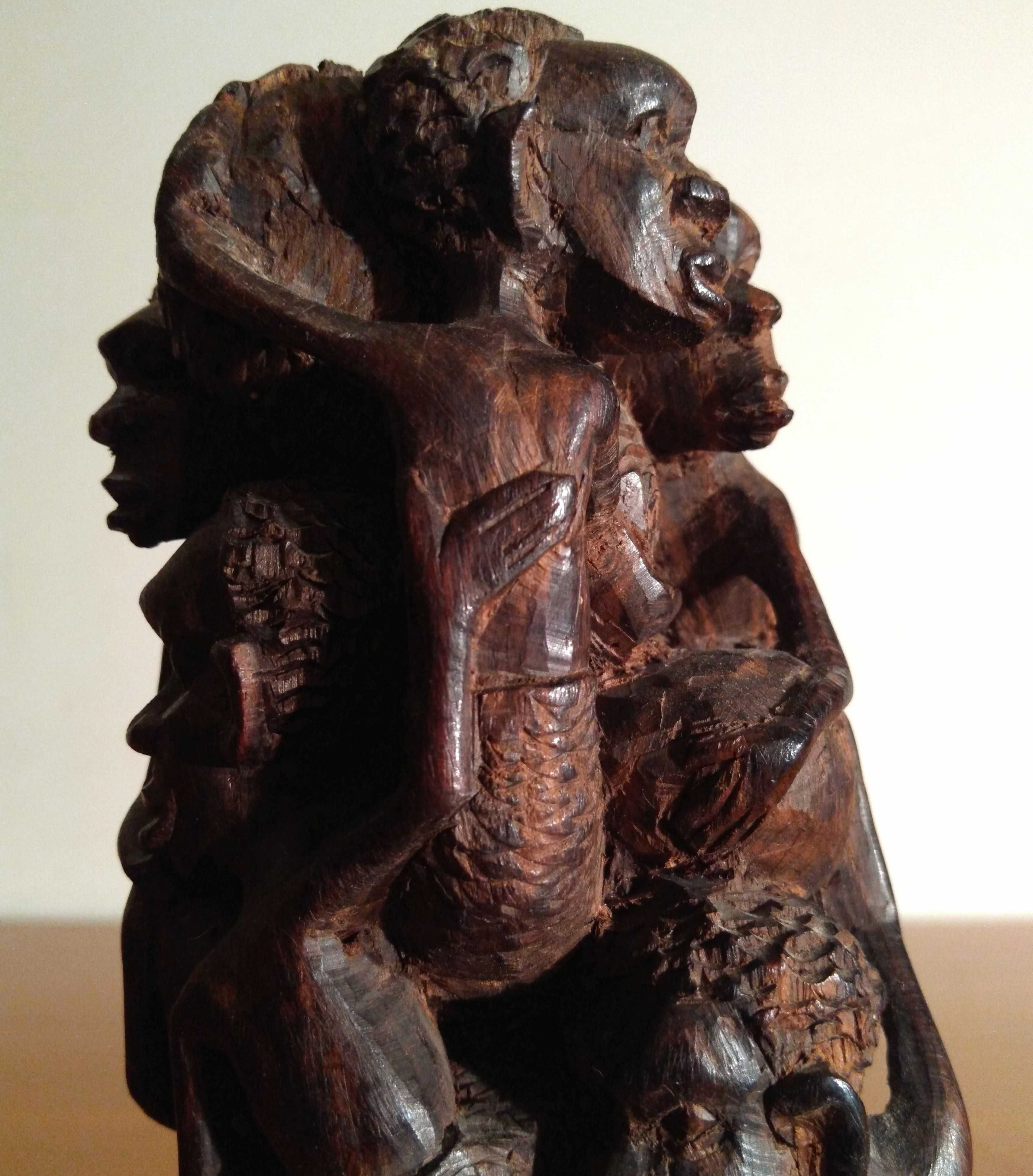 Statueta tribala africana Makonde „Ujamaa”, abanos vechi