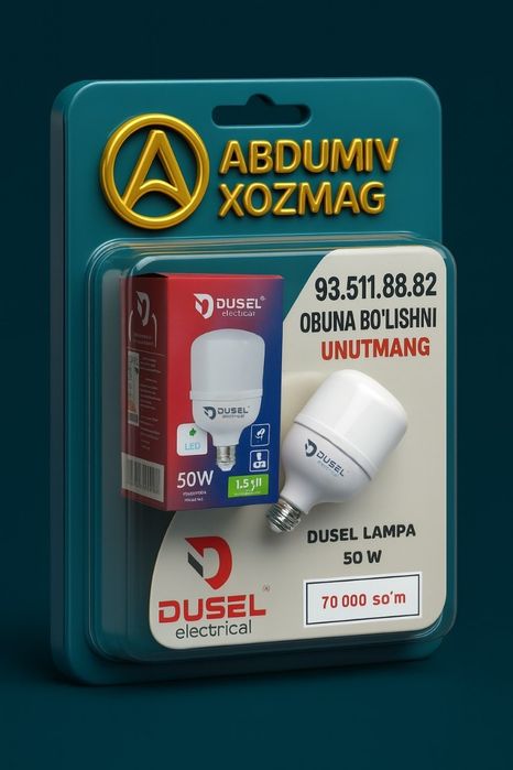 DUSEL LED LAMPA 50w ABDUMIV XOZMAG faqat bizda no. 2