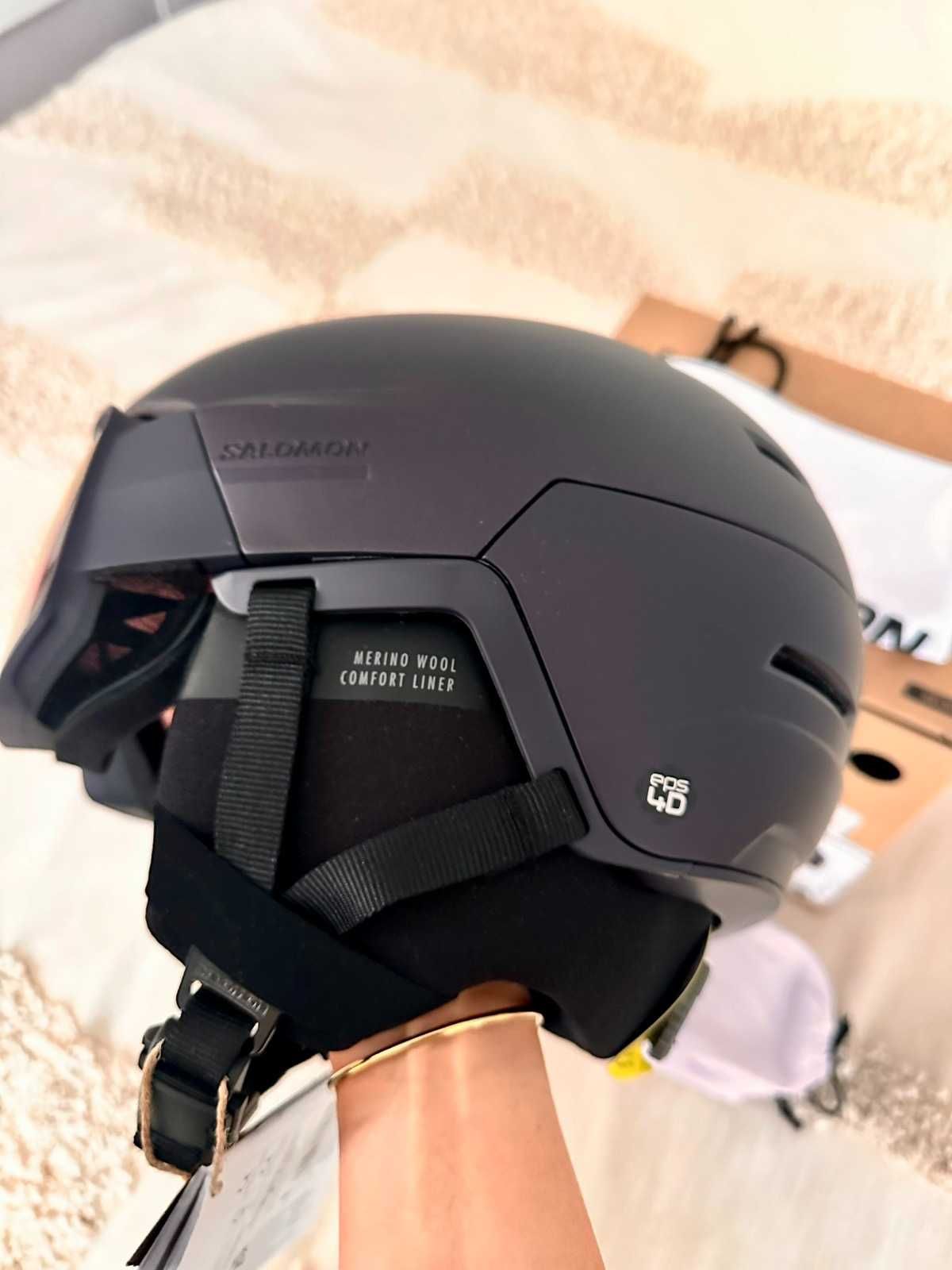 Нова Ски Каска с вградени Очила Salomon Driver Prime Sigma Plus