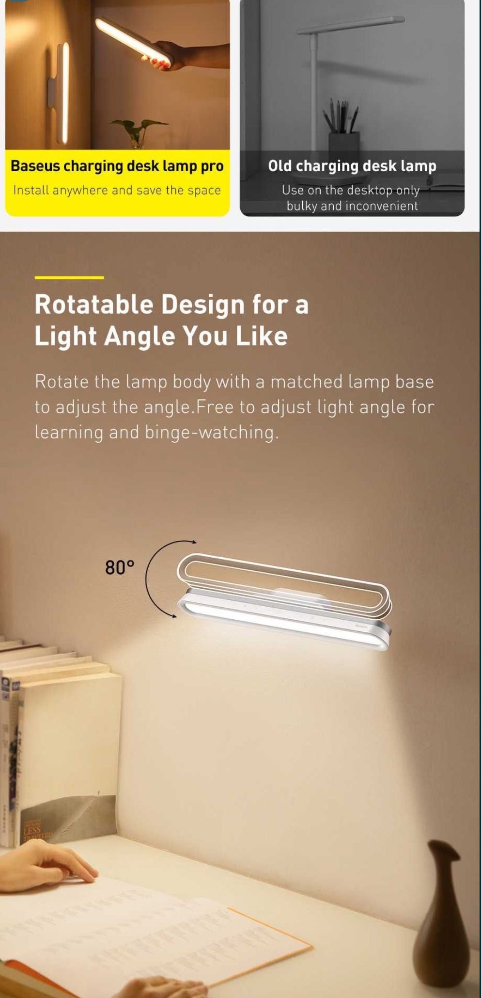 Baseus Magnetic Stepless Dimming Charging Desk Lamp Pro