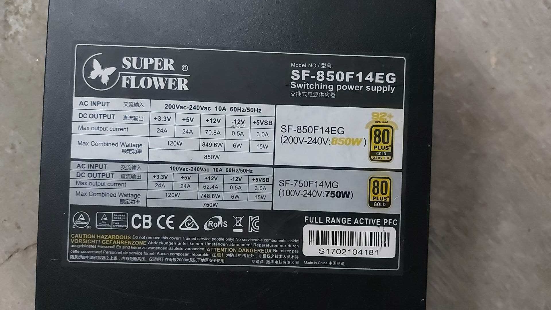 sursa Super Flower Leadex II 850W Power Supply 80 Gold (SF-850F14EG)