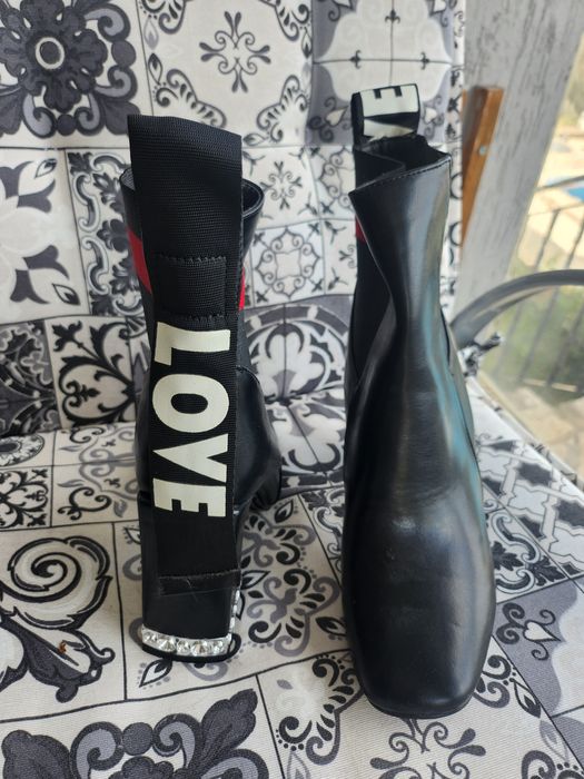 Черни Боти Love от еко кожа