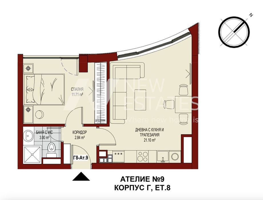 Продава се Двустаен апартамент в София, Център - 56 кв.м за 1682 €/кв.м - Снимка #11