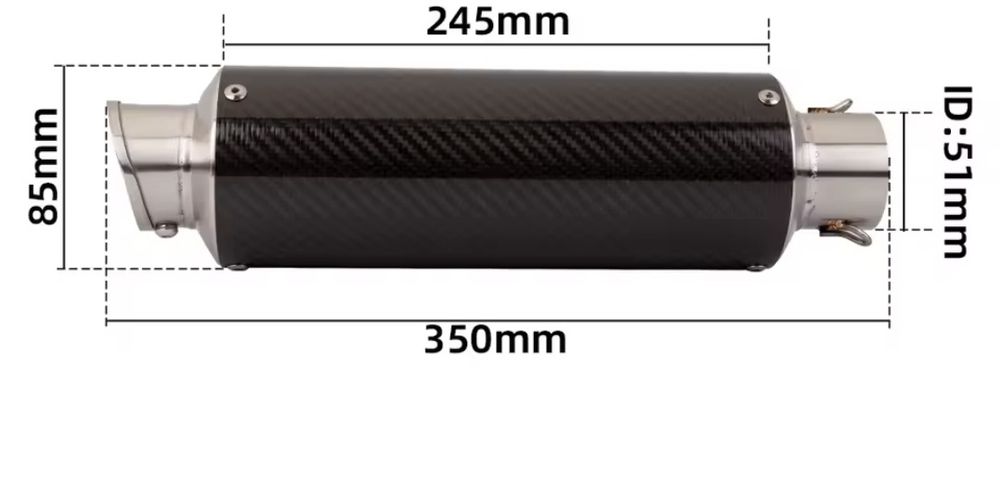 Evacuari moto carbon Sc Project/ Leovince 51mm/ toba moto racing
