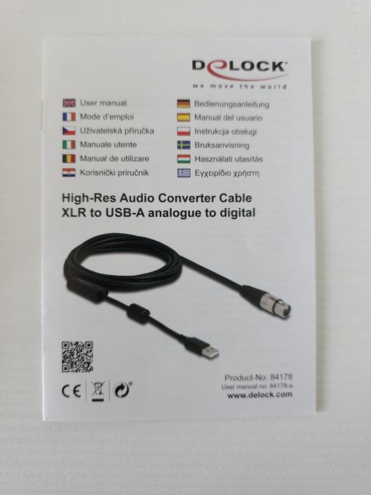 Cablu High-Res USB-A la XLR 3 pini , Delock
Cablu H